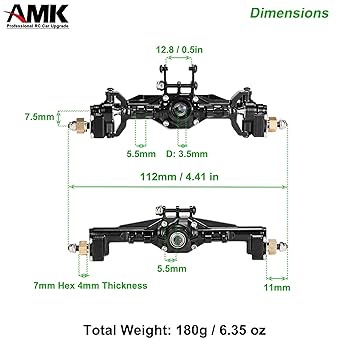 AMK 174g TRX4M Brass Portal Axles Front Rear Complete Set